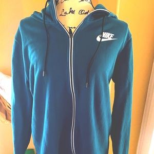 Nike teal color zip up hoody size large